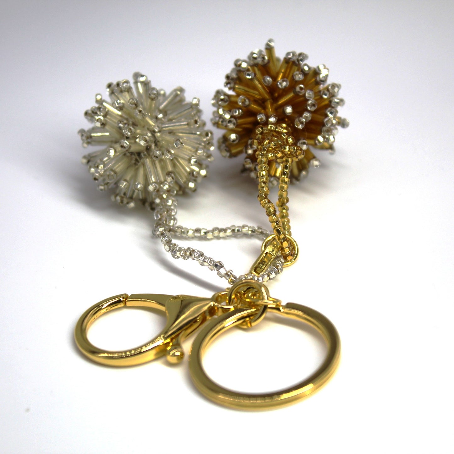 Bag charm - Beaded POM POMS