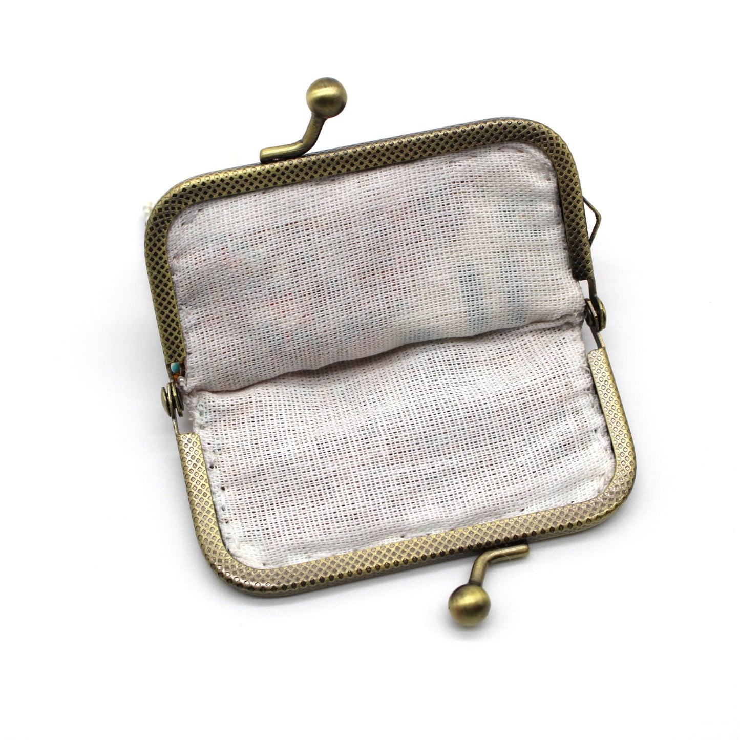 Glass bead coin purse with metal frame - Pushke