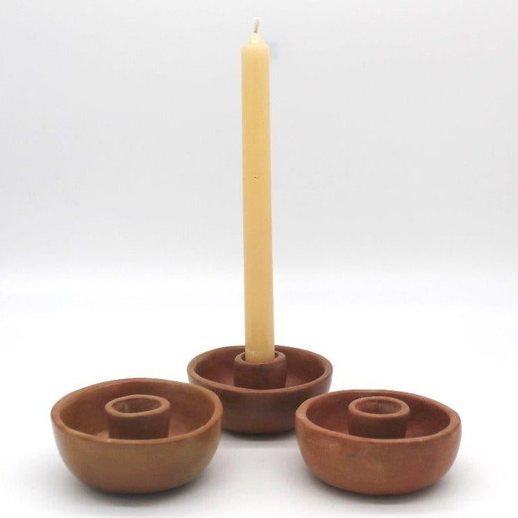 Terracotta Candleholders set of 3