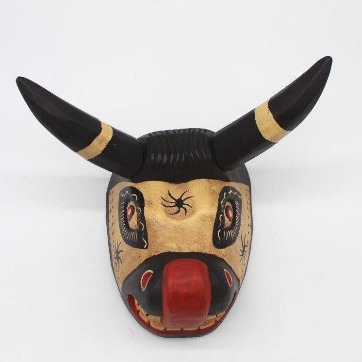 Handcarved Wooden Bull Mask