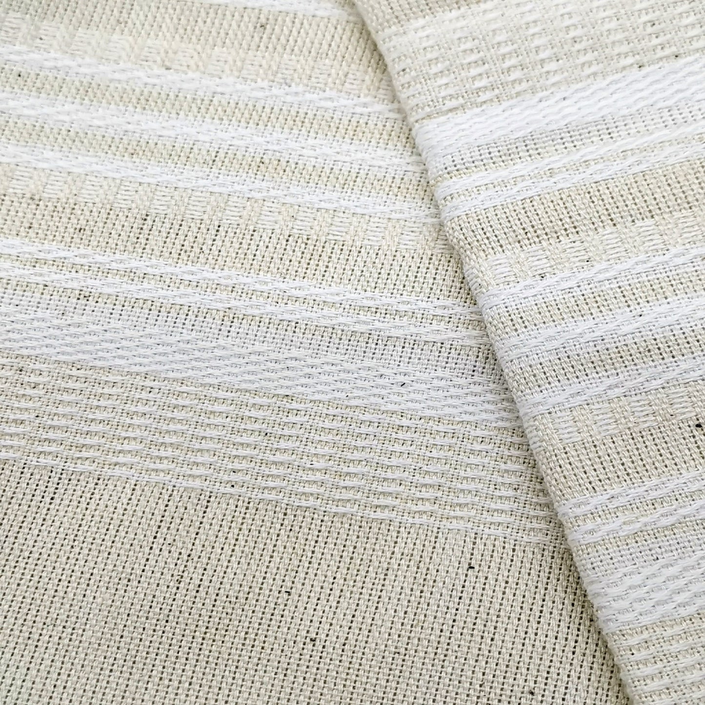 Cotton Napkins White on Ecru -set of 4