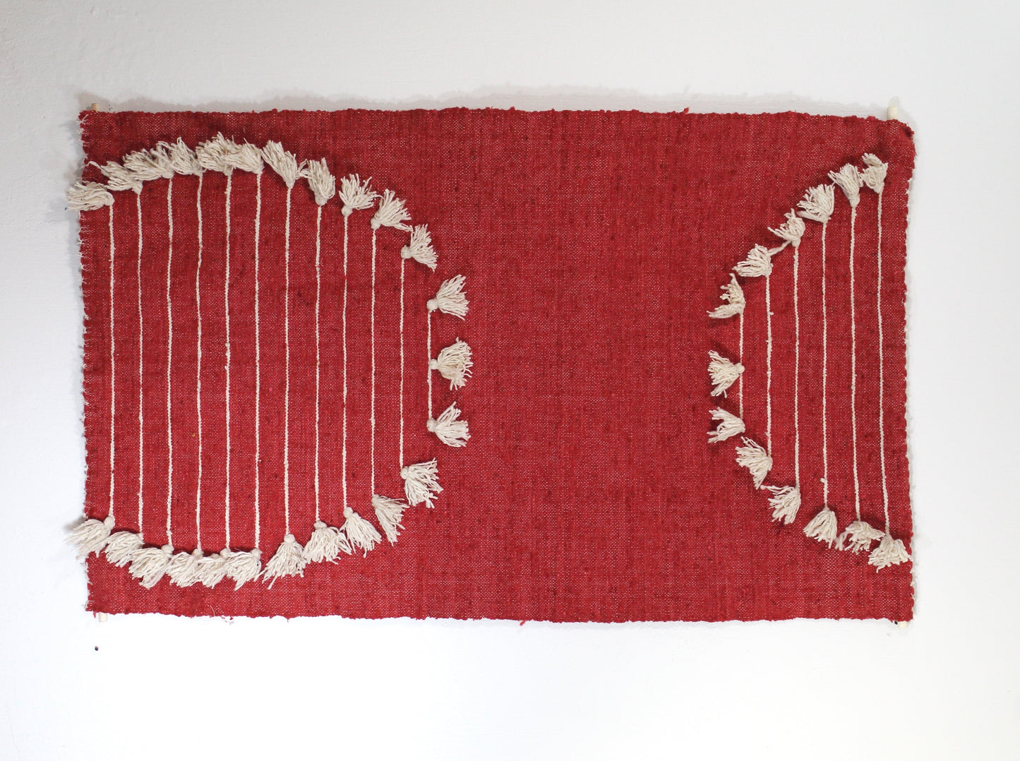 Circles Wool textile - Carpet Rug Handwoven