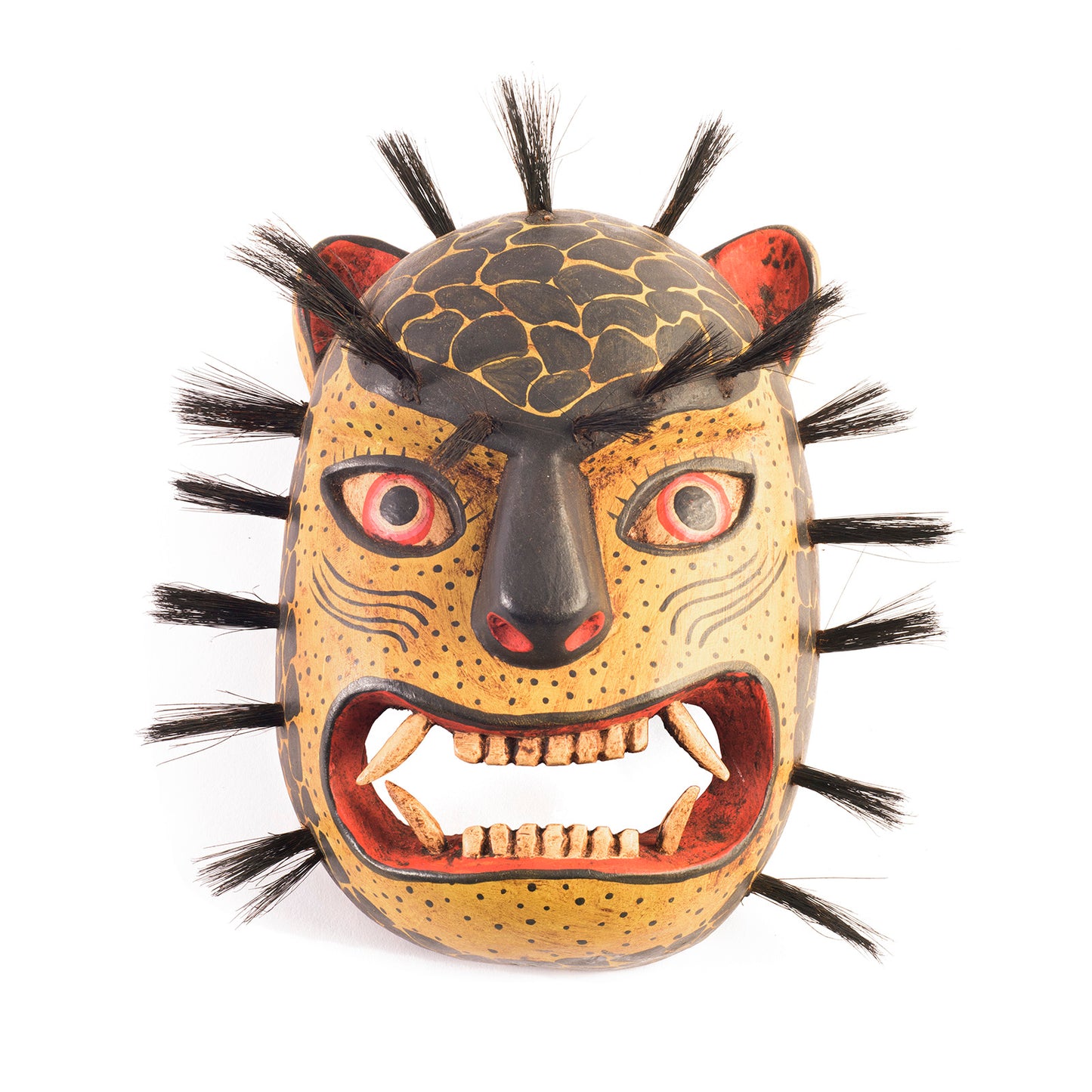 Handcarved Wooden Jaguar Mask
