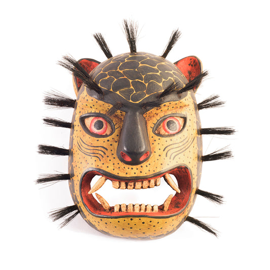Handcarved Wooden Jaguar Mask