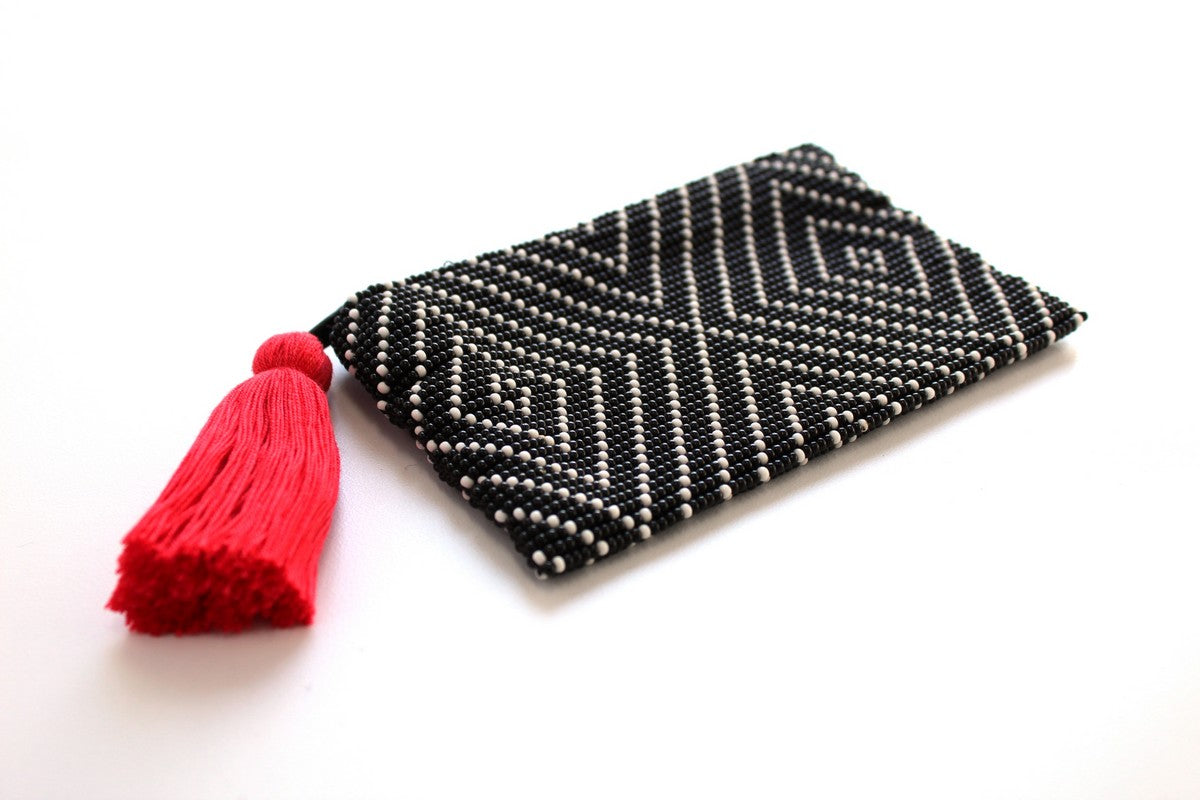 Geo Black and White Coin Purse