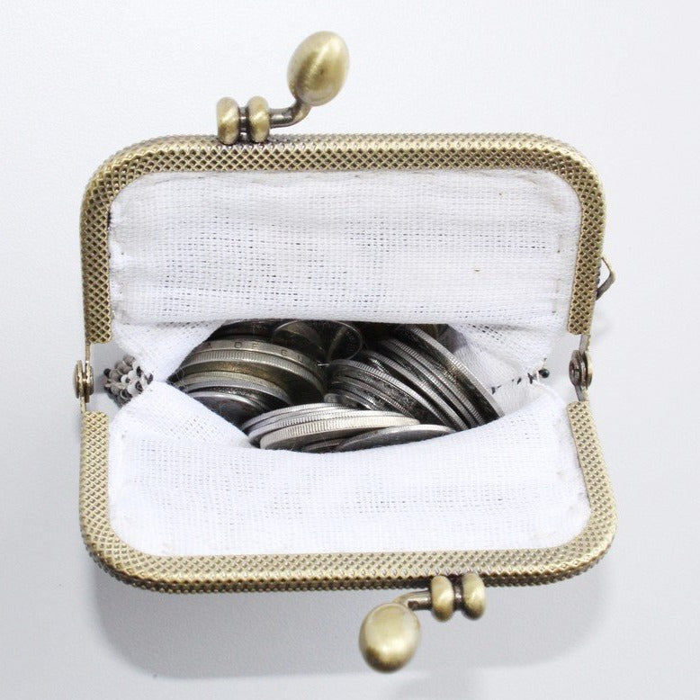 Glass Bead Coin Purse With Metal Frame - Venice