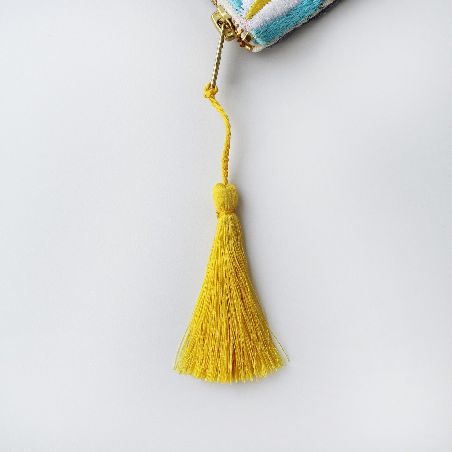 Embroidered Cosmetic Bag - Stripe Denim