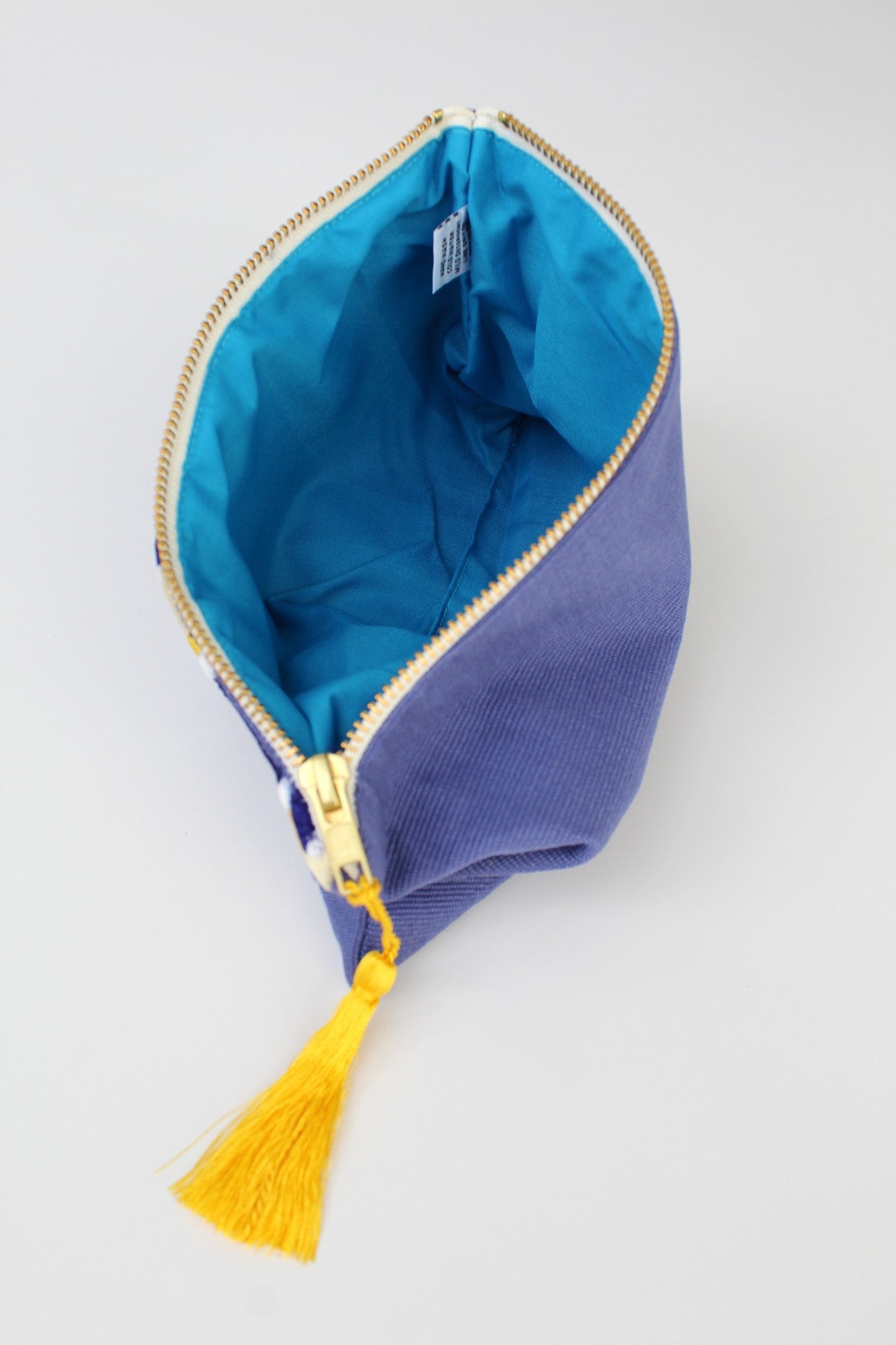 Embroidered Cosmetic Bag – Light Blue