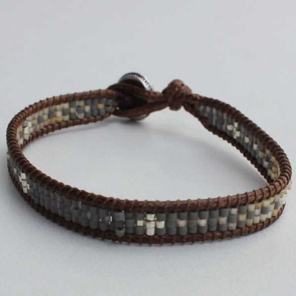 Bracelet  Miyuki glass beads on acrylic thread.